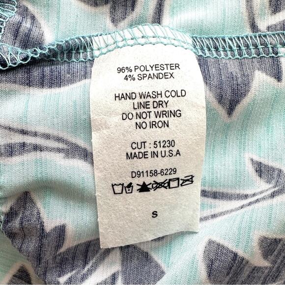 Honeyme Dress Light Blue Navy Floral Print Boho V-Neck Long Sleeve Tiered Small - Picture 9 of 12